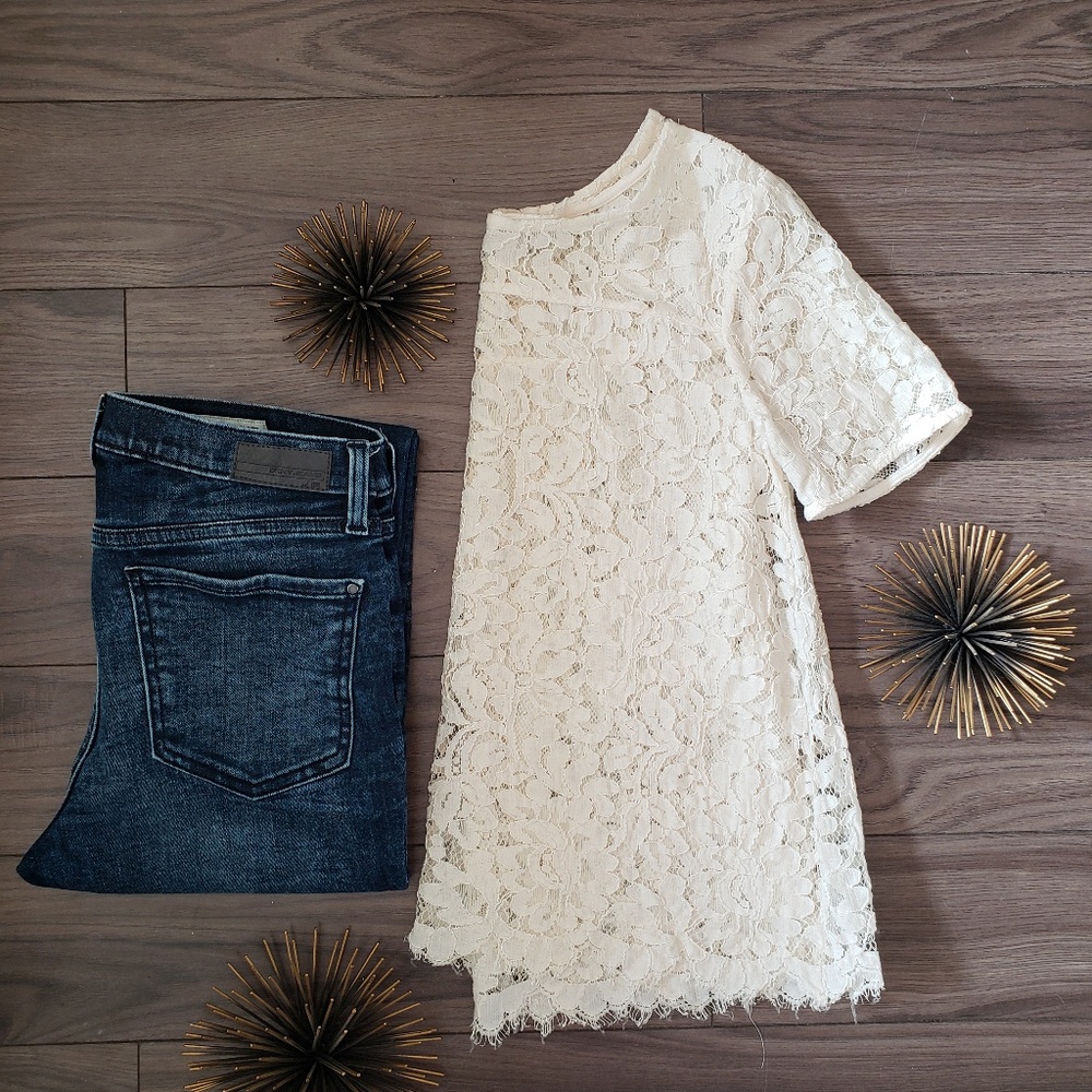 Ann Taylor LOFT Scallop Hem Lace Top